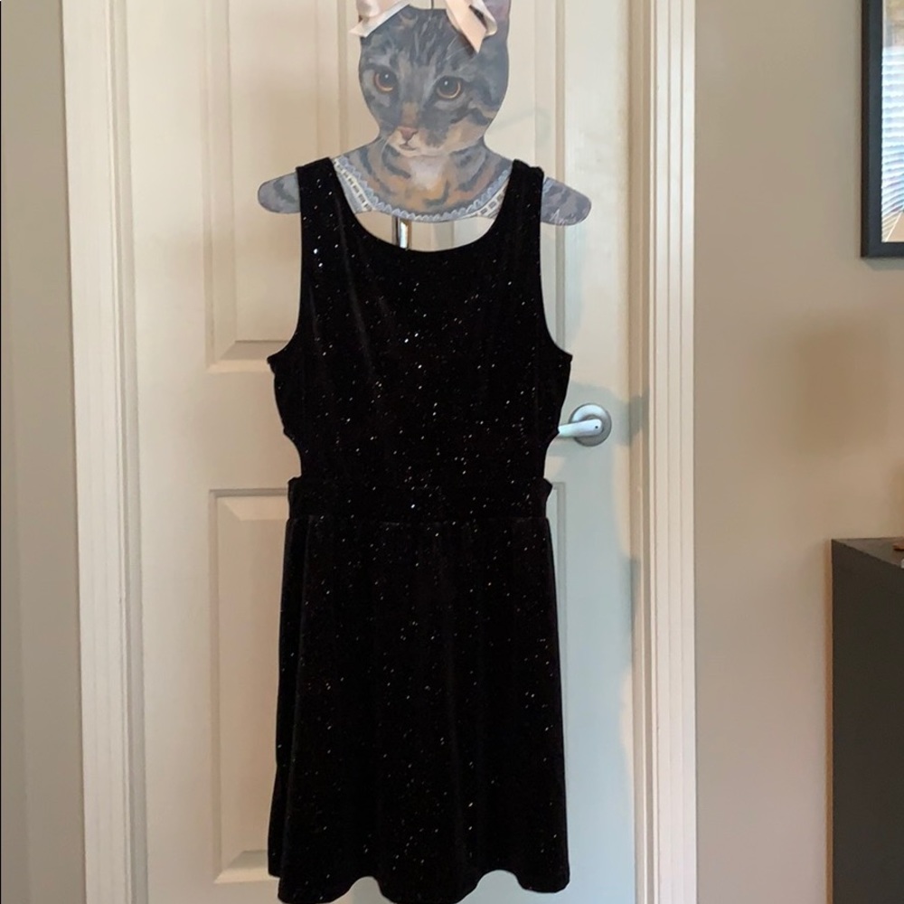 Black Velour Sparkly dress!